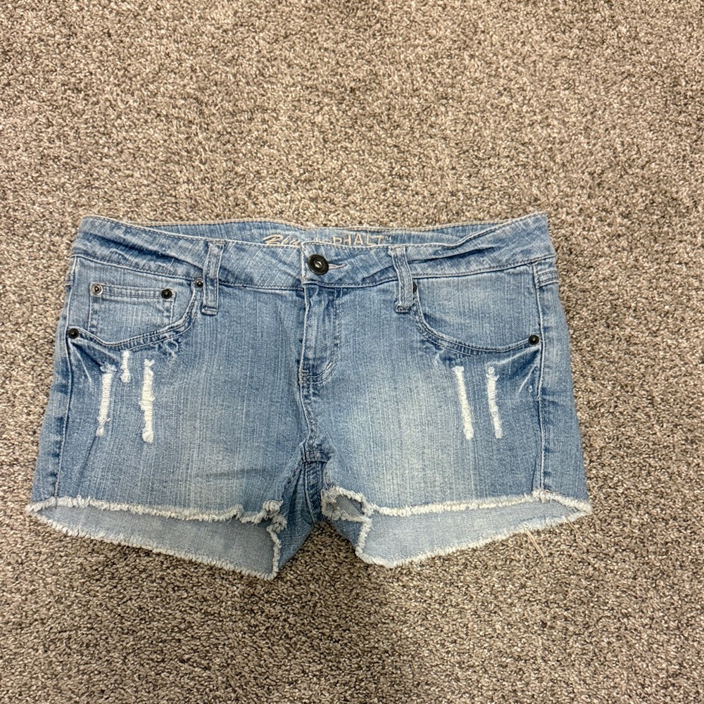 Blue Asphalt Light Blue Distressed Denim Cutoff Shorts